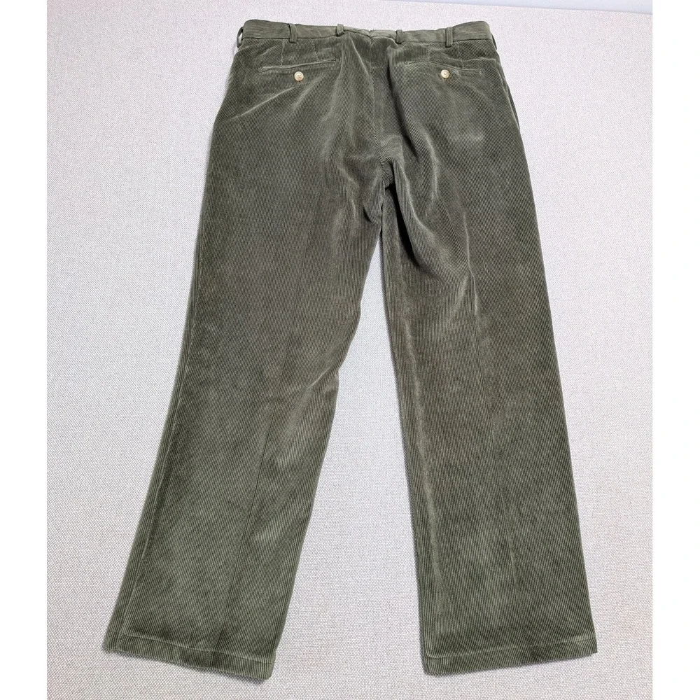 Peter Millar Men's Olive Green Corduroy Pants 34x30 Nanoluxe Stretch Office